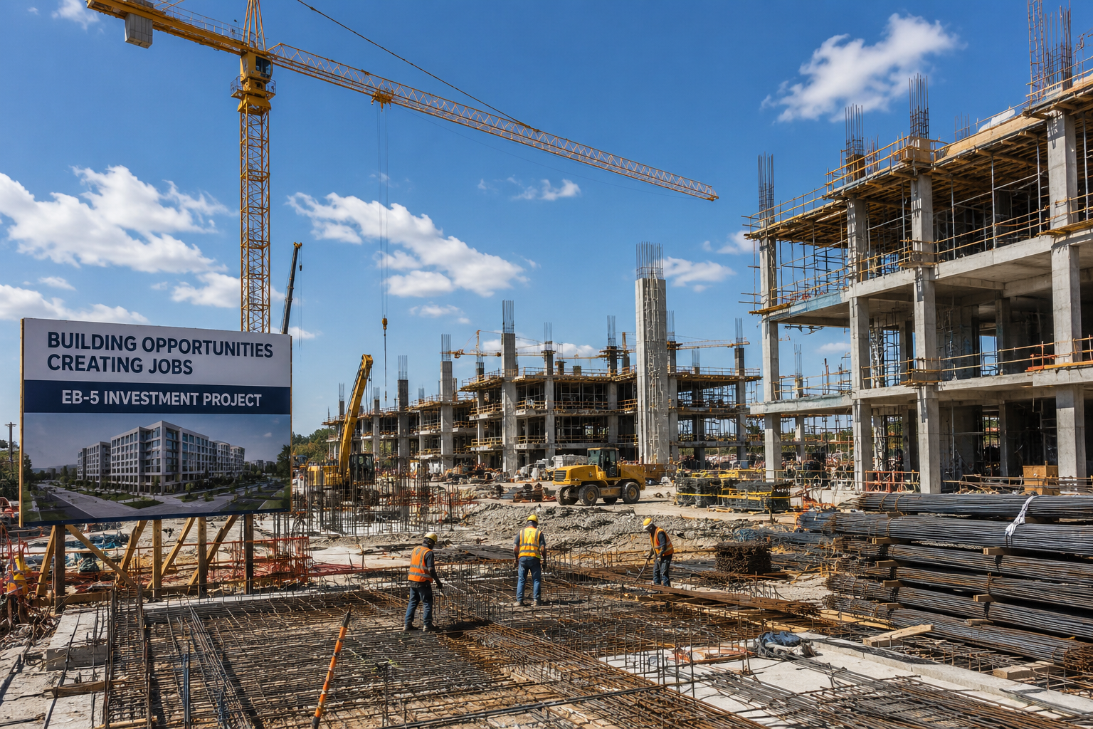 EB-5 investment project construction site showing job creation and real estate development
