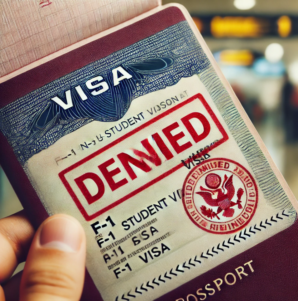 Passport with visa denied stamp