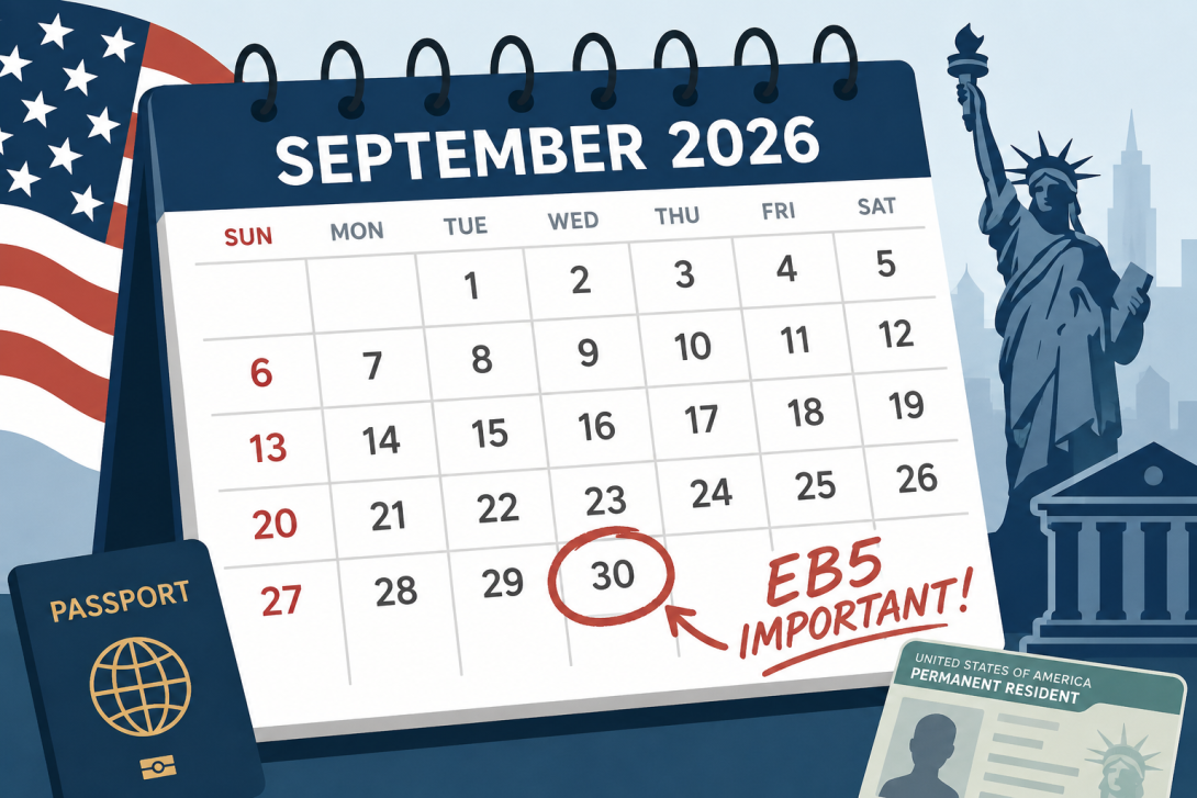 Calendar marking September 30, 2026, as an important EB5 date